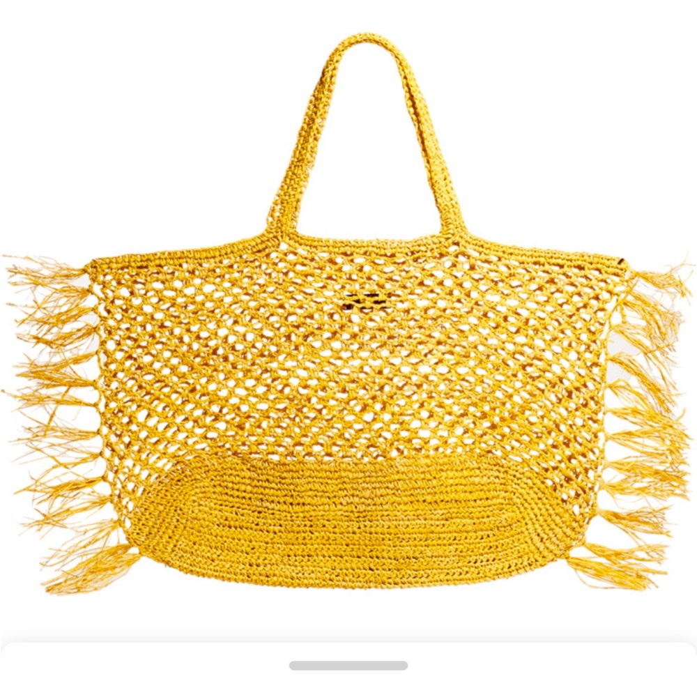 Btb Los Angeles Jayden Raffia Fringe Tote Bag